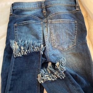 free People fringe blue jeans